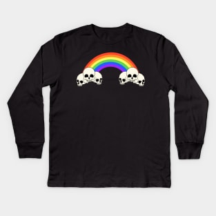 Skull Rainbow Kids Long Sleeve T-Shirt